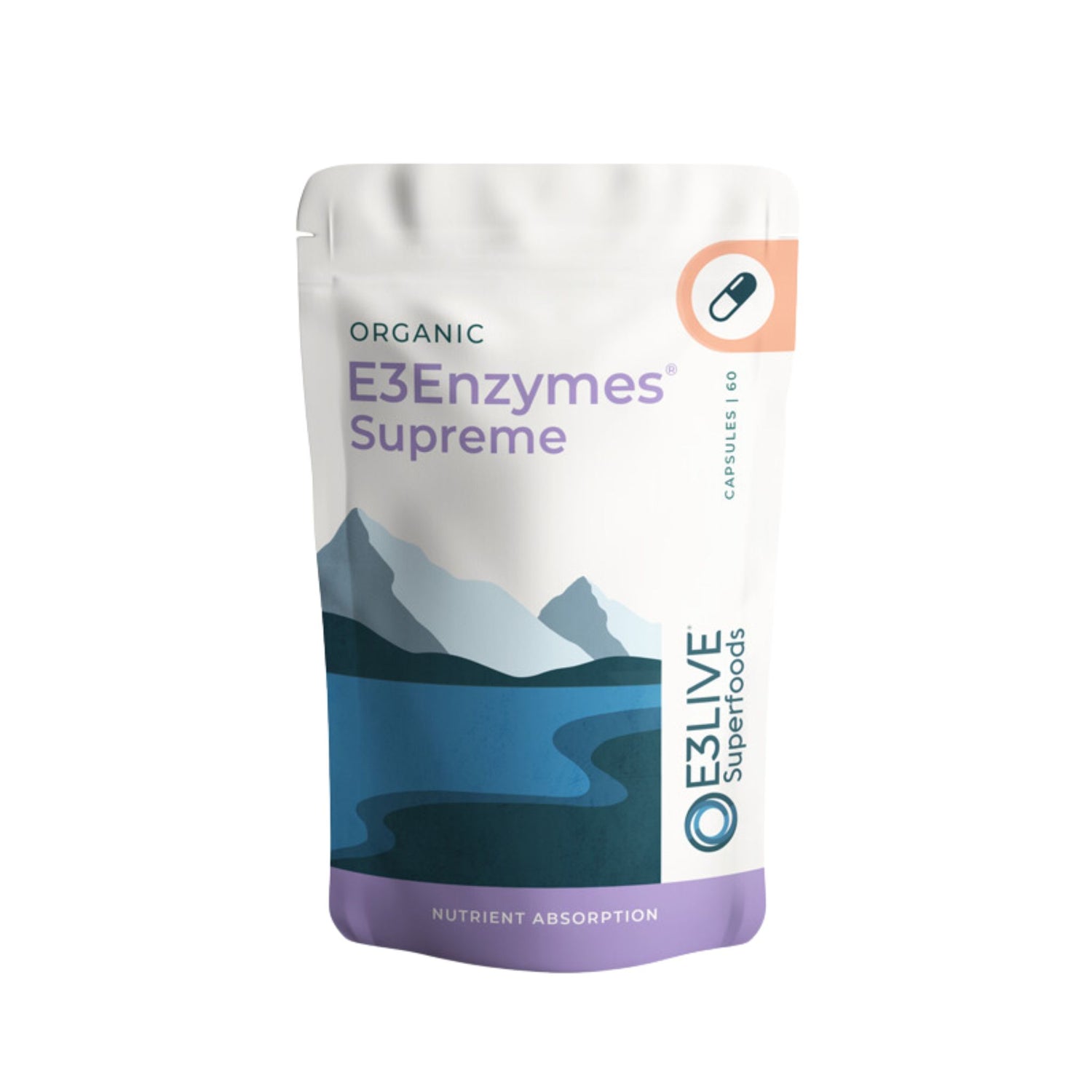 E3Enzymes Supreme 60ct Capsules - Healthy Digestion and Nutrient Absorption.